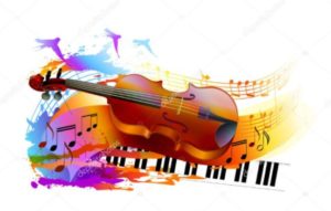 violon sur clavier piano